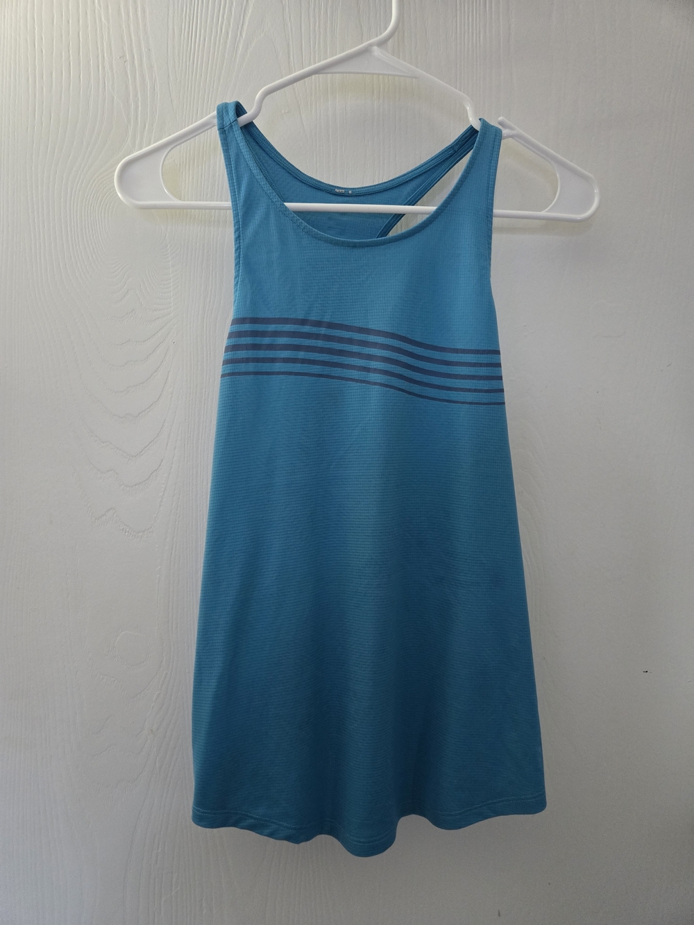 Blue Athletic Tank with Striped Chest -Size Small